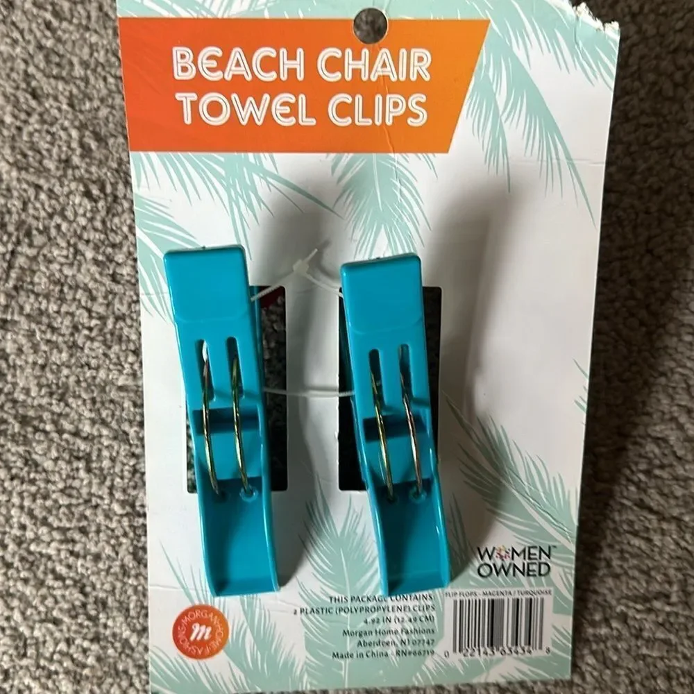 Morgan Home Fashions Beach Chair Towel Clips Set of Two in Flipflops